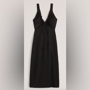 Abercrombie Cinched Neck Slip Midi Dress